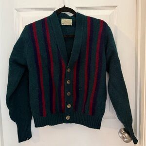 Moors 100% pure wool made in Ireland strip button up Large fits like Medium